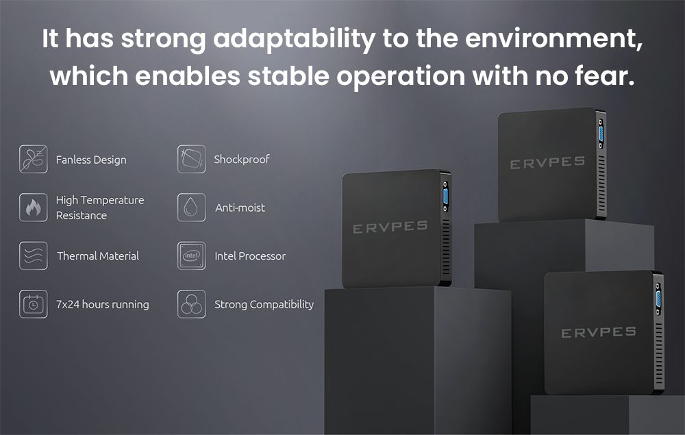 ERVPES B20E Mini PC Intel J3710 4 Cores Max 2 64GHz 8GB RAM 128GB SSD Dual Screen Display WiFi 5 Bluetooth 5 0 2*USB3 0 2