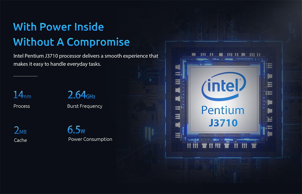 ERVPES B20E Mini PC Intel J3710 4 Cores Max 2 64GHz 8GB RAM 128GB SSD Dual Screen Display WiFi 5 Bluetooth 5 0 2*USB3 0 2