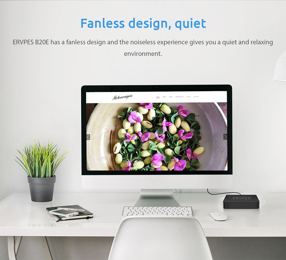 ERVPES B20E Mini PC Intel J3710 4 Cores Max 2 64GHz 8GB RAM 128GB SSD Dual Screen Display WiFi 5 Bluetooth 5 0 2*USB3 0 2