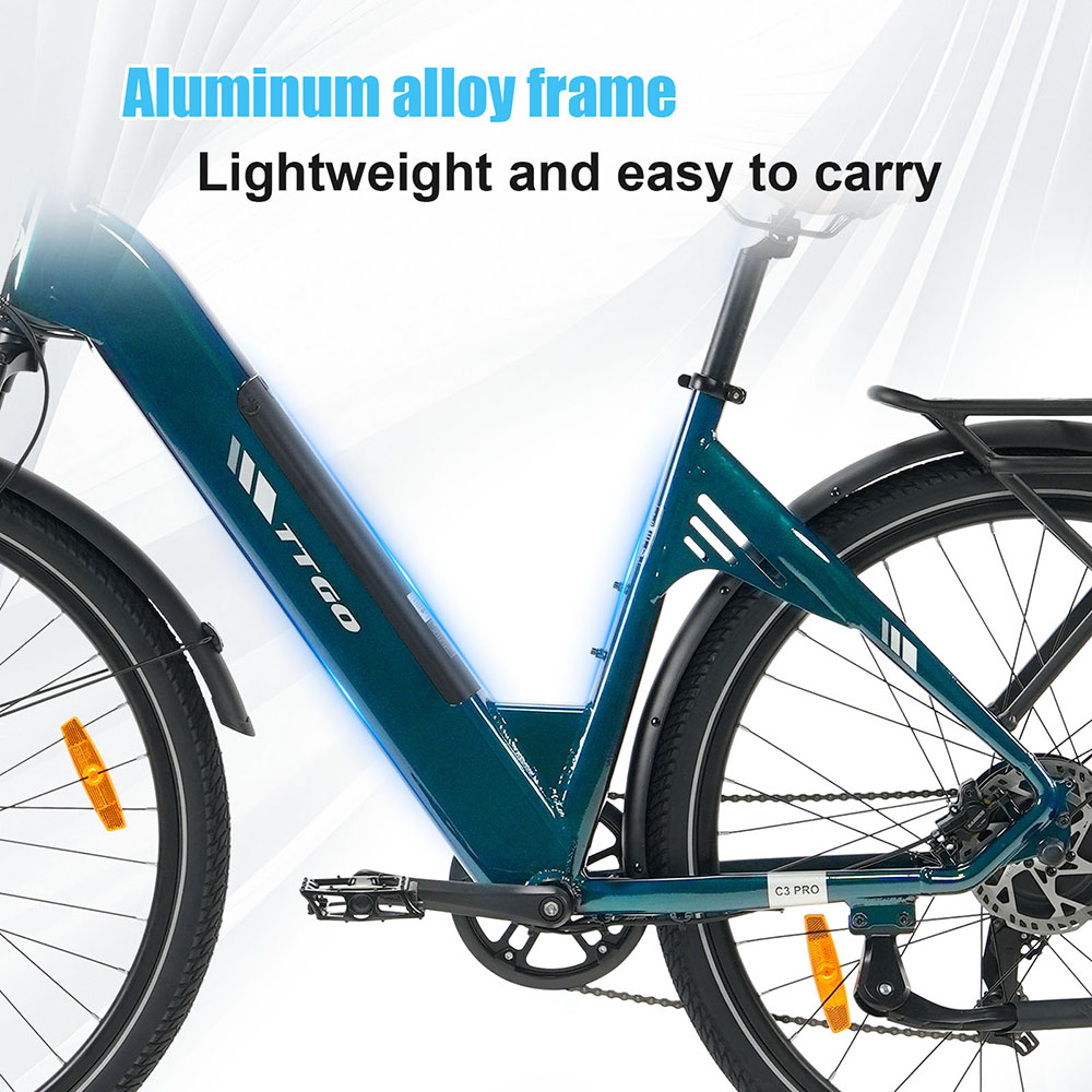 TTGO C3 Pro Electric Bike 250W Motor 36V 20Ah Battery 28 inch Tires 25km/h Max Speed 120km Max Range Hydraulic Disc Brake