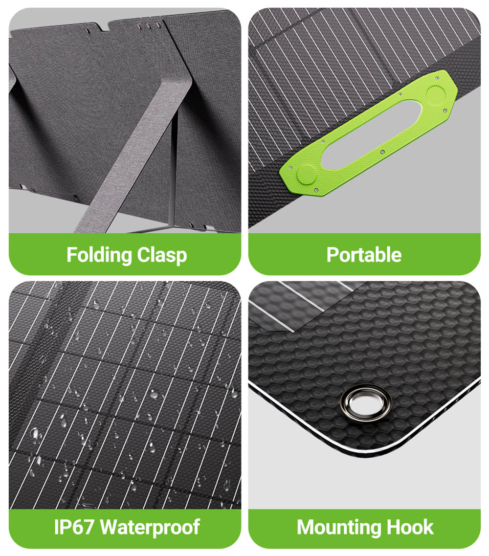 LIONSHEE LS-SP400F 400W Foldable Solar Panel 23% High Efficiency IP67 Waterproof Compatible with Power Station Generator/RV/