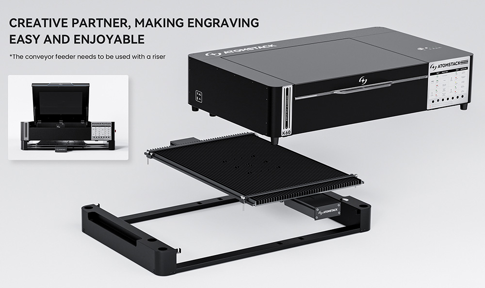 ATOMSTACK R7 Conveyor Belt for Hurricane CO₂ Laser Cutter 800x500mm Working Area 1mm Positioning Accuracy