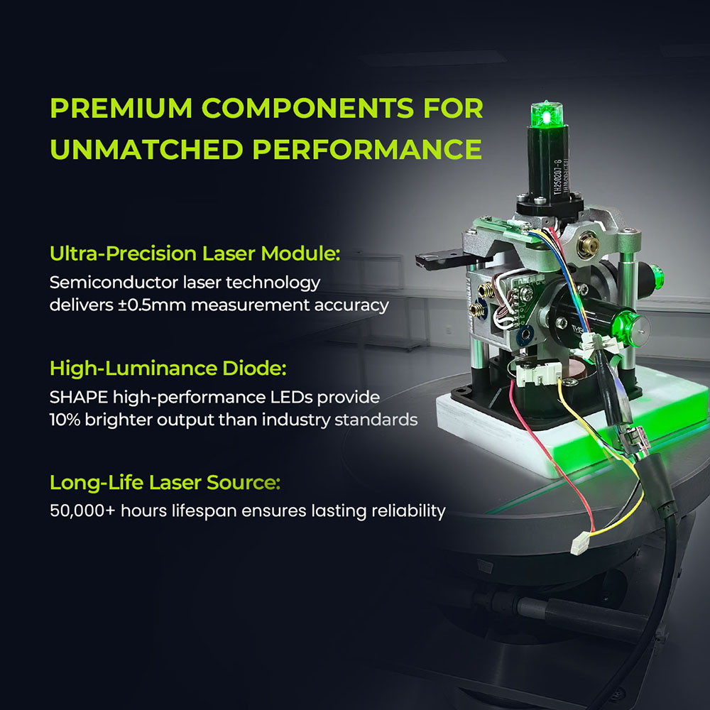 CIGMAN CM-S04 16-Line Laser Level with LCD Display  4×360° Green Beam  ±1 5mm/5m High Accuracy  Auto-Leveling  2600mAhx2 Bat