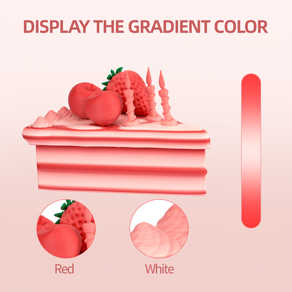 ERYONE High Speed Matte Gradient PLA Filament 1kg - Red