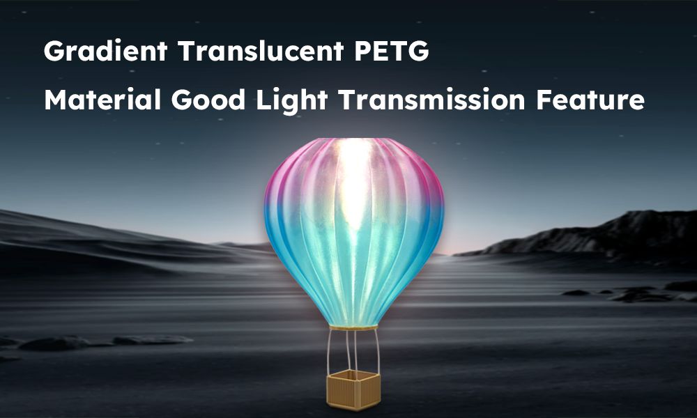 ERYONE High Speed Translucent Gradient Multi-Color PETG Filament  1kg - Rose Red