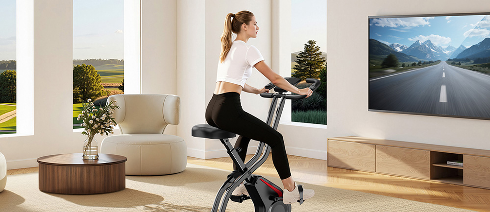 ROBORE CBX10 Home Exercise Bike  Quiet Magnetic Resistance  8-Level Adjustable  Adjustable Seat