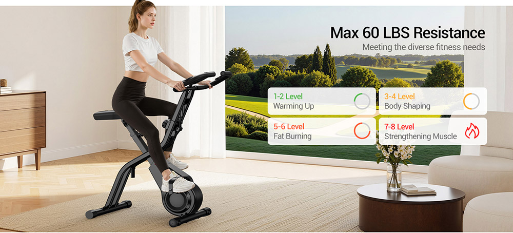 ROBORE CBX10 Home Exercise Bike  Quiet Magnetic Resistance  8-Level Adjustable  Adjustable Seat