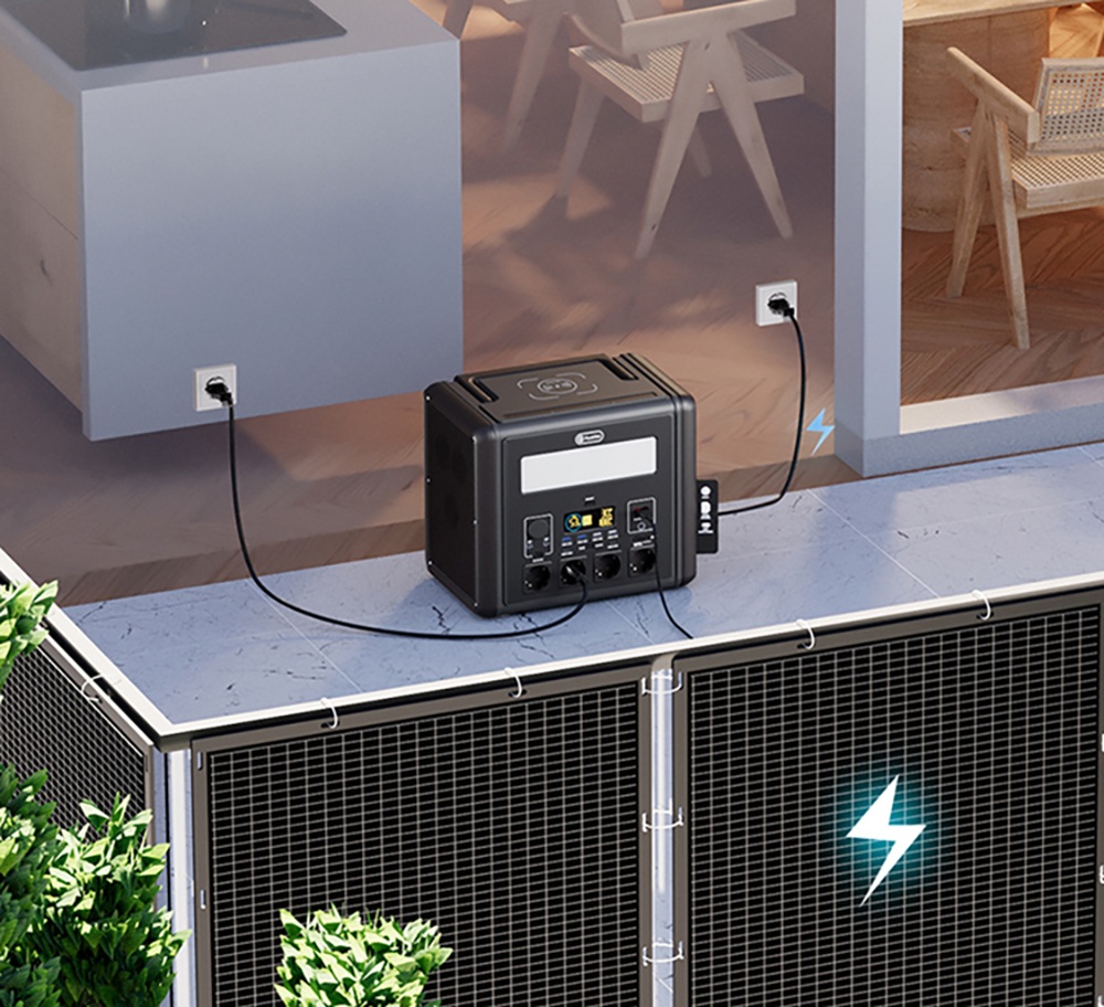 Flashfish T2000 2000W Portable Power Station  1536Wh LiFePO4 Battery  4000W Peak  1500W Fast AC Recharge  14 Outputs  for Home