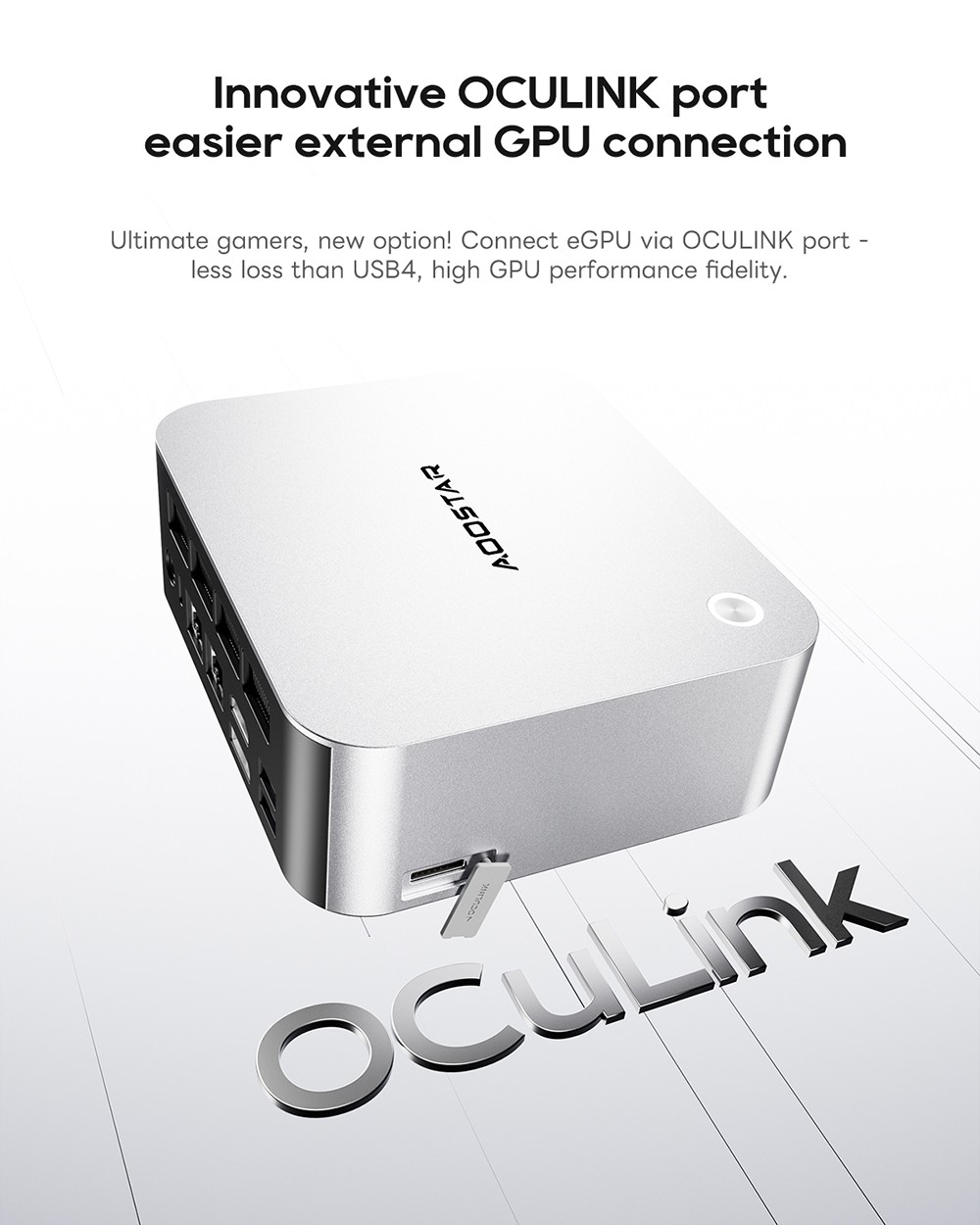 AOOSTAR MACO Mini PC Barebone  No RAM No SSD   AMD Ryzen 7 H255 8 Cores Max 4 9GHz  2*USB4   HDMI   DP Quad Screen Display  WiF
