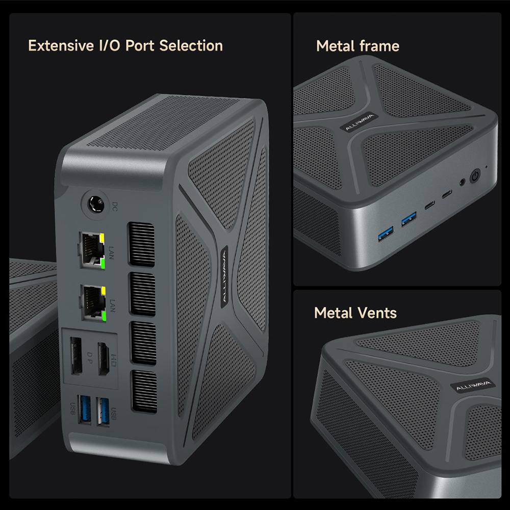 ALLIWAVA GH8 Gaming Mini PC  AMD Ryzen 9 8945HS 8 Cores Max 5 2GHz  32GB RAM 1TB SSD  HDMI DP USB4 USB-C Quad Display  WiFi 6E