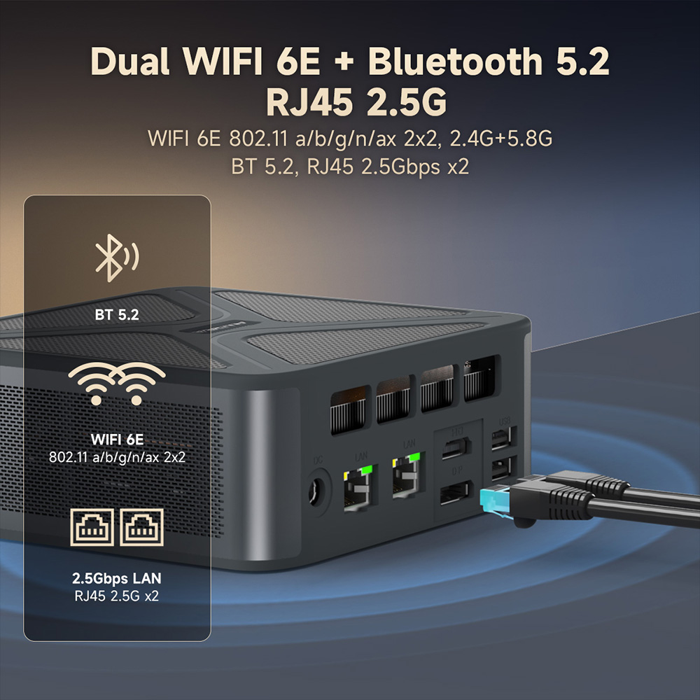 ALLIWAVA GH8 Gaming Mini PC  AMD Ryzen 9 8945HS 8 Cores Max 5 2GHz  32GB RAM 1TB SSD  HDMI DP USB4 USB-C Quad Display  WiFi 6E