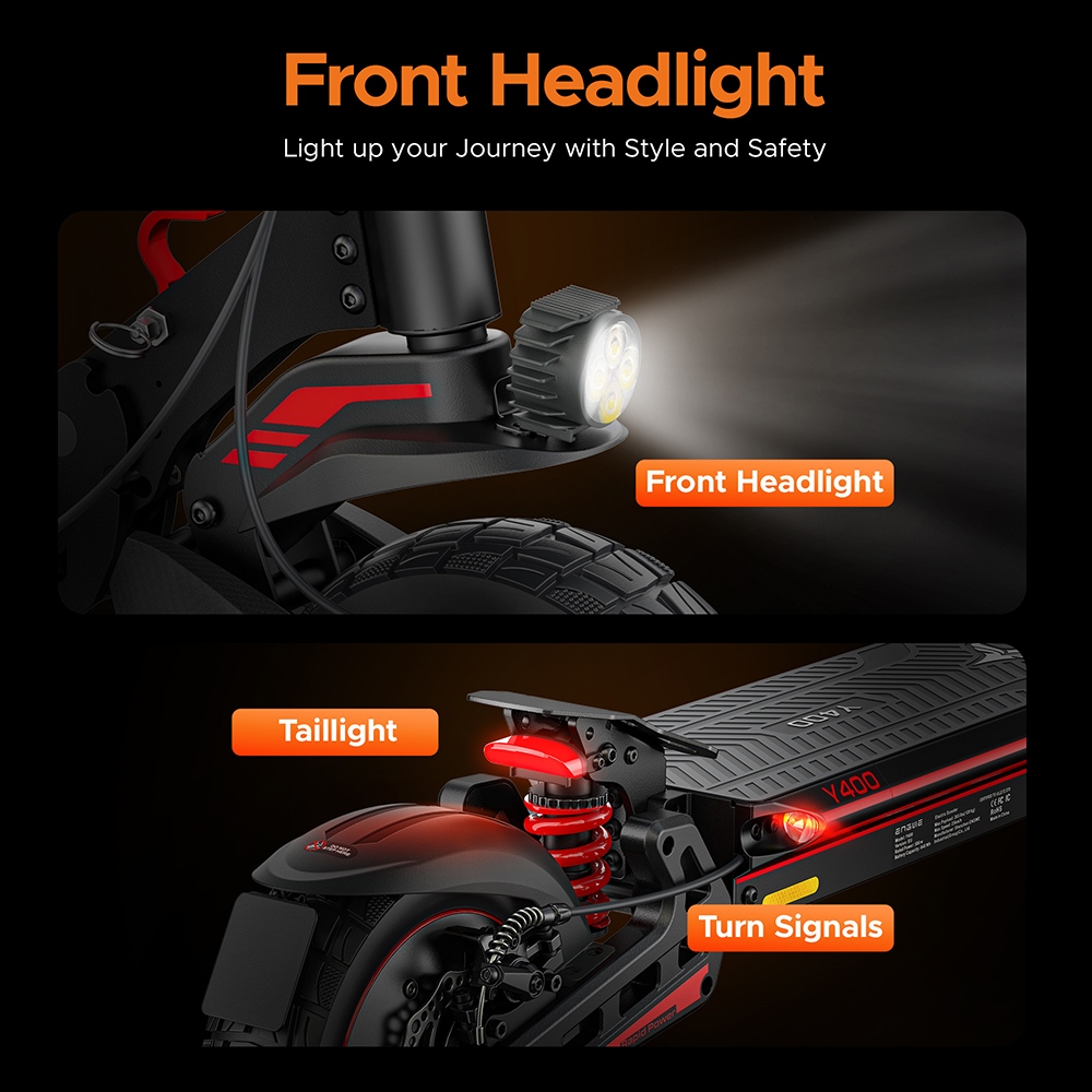 ENGWE Y400 Electric Scooter 500W Motor 48V 13 5Ah Battery 10 inch Tires 45km/h Max Speed 50km Range Mechanical Disc Brake
