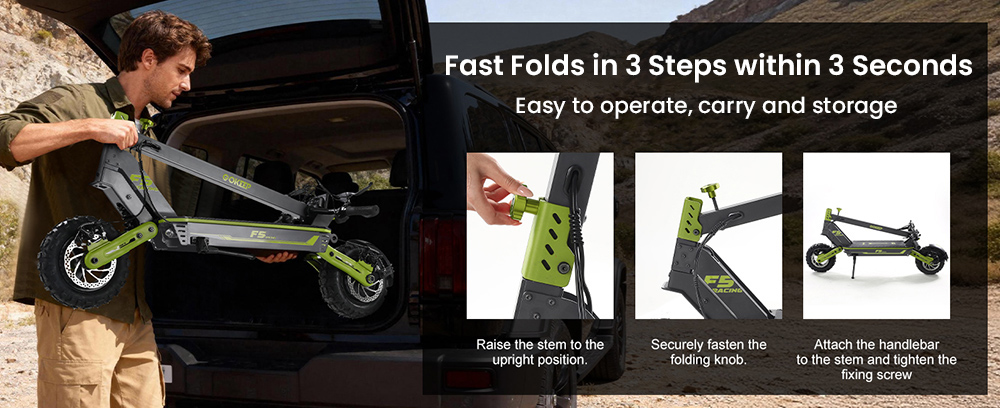 GOKEEP F5 Electric Scooter 1000W Motor 52V 20Ah Battery 11 inch Tires 55km/h Max Speed 80km Max Range Front