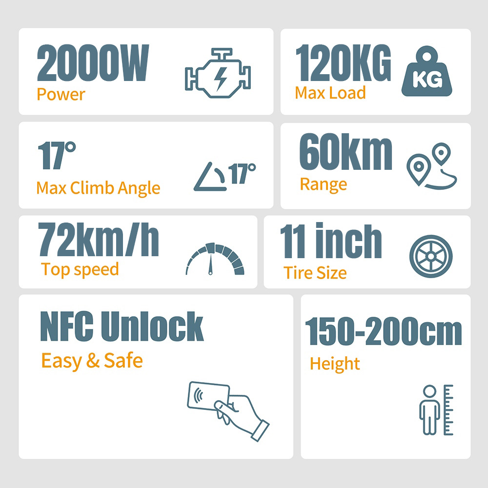 TWOFISH TW4 PRO Electric Scooter 1000W*2 Motor 60V 23Ah Battery 11 inch Tires 72km/h Max Speed 60km Max Range Dual Disc B