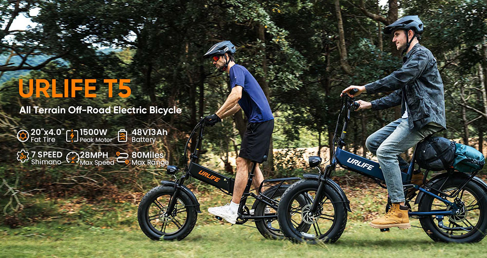URLIFE T5 Electric Bike  750W Motor  48V 13Ah Battery  20*4 inch Tires  45km/h Max Speed  125km Max Range  Dual Disc Brakes  Fu