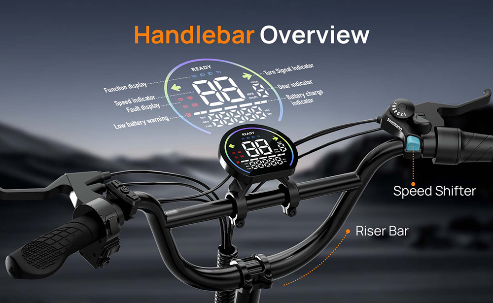 URLIFE T5 Electric Bike  750W Motor  48V 13Ah Battery  20*4 inch Tires  45km/h Max Speed  125km Max Range  Dual Disc Brakes  Fu