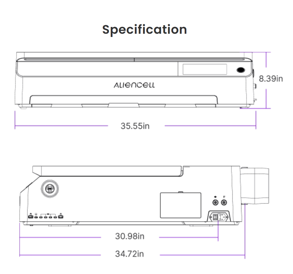 Aliencell X1 40W Desktop Diode Laser Engraver Air Pump 600mm/s Speed 0 08×0 1mm Spot 610×477mm Working Area Dual 8MP Au