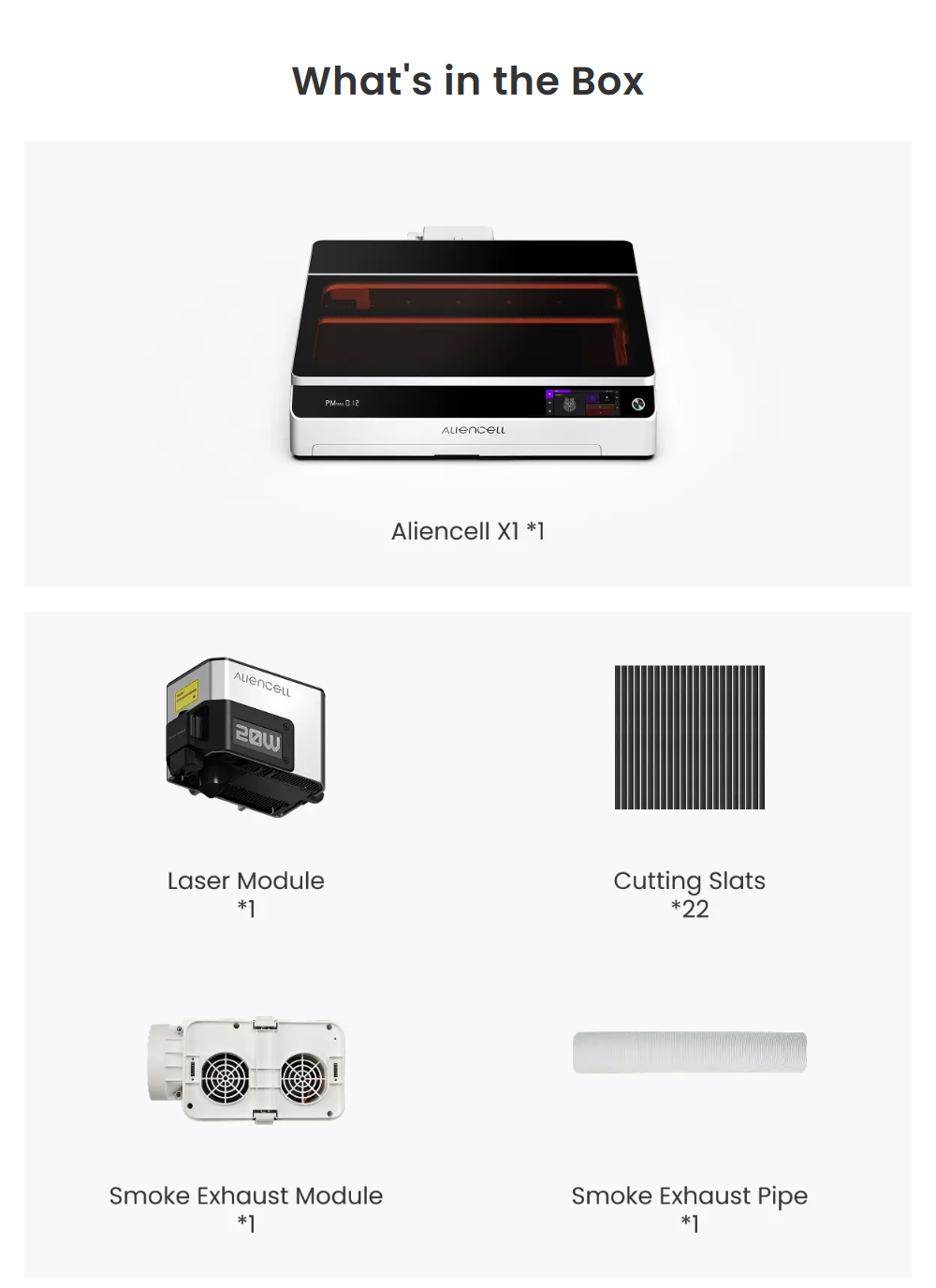 Aliencell X1 40W Desktop Diode Laser Engraver Air Pump 600mm/s Speed 0 08×0 1mm Spot 610×477mm Working Area Dual 8MP Au