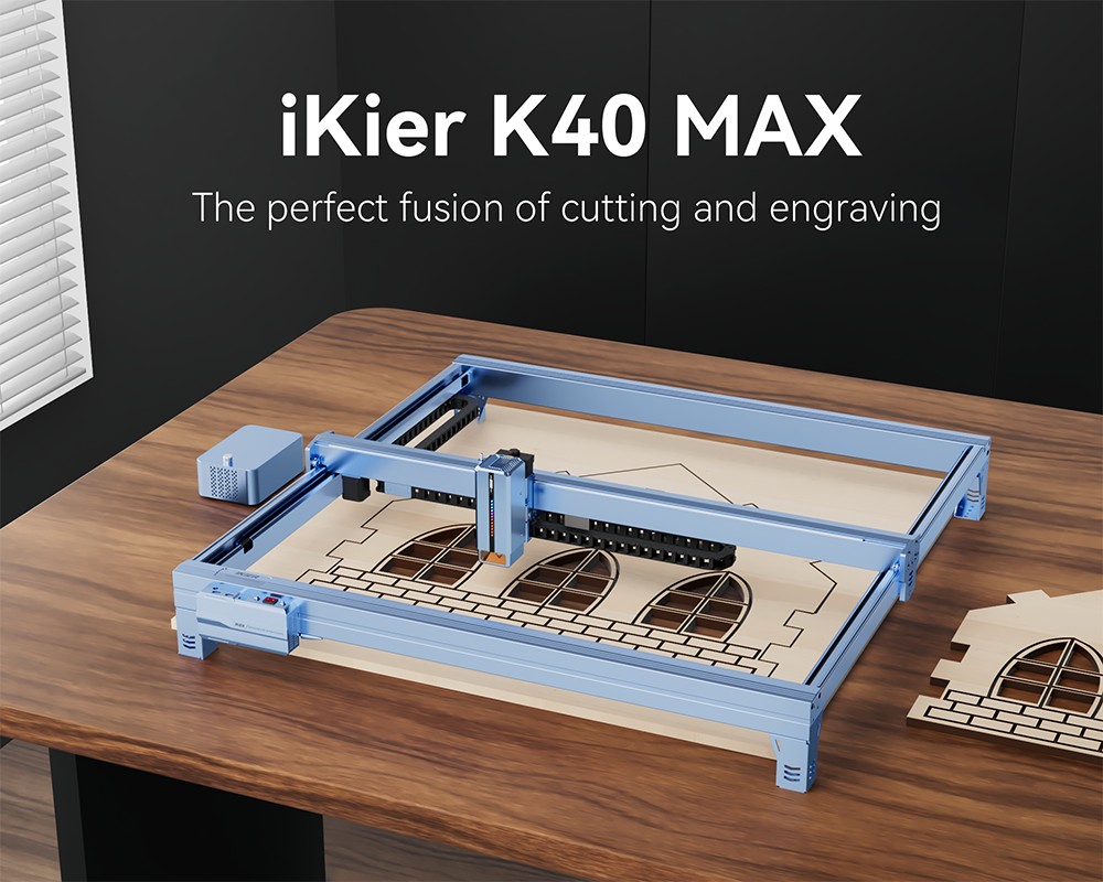 IKIER K40 MAX 40W Laser Engraver  850×800mm Large Area  600mm/s High-Speed  0 01mm Precision  Dual Gear Laser  0 08×0 1mm Ult