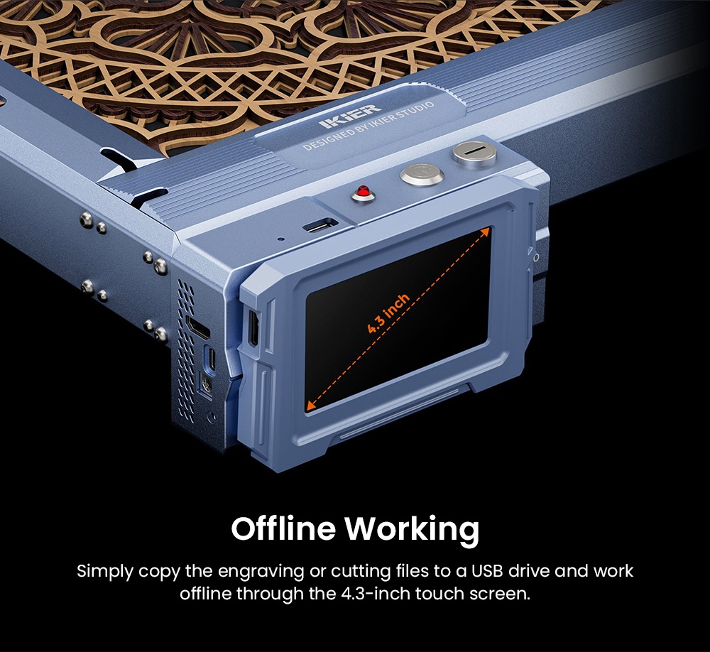 IKIER K1 Pro Max 48W Diode Laser Engraver  410mm×410mm Working Area  0 01mm Precision  900mm/s Fast Speed  Dual Gear Laser  Sm