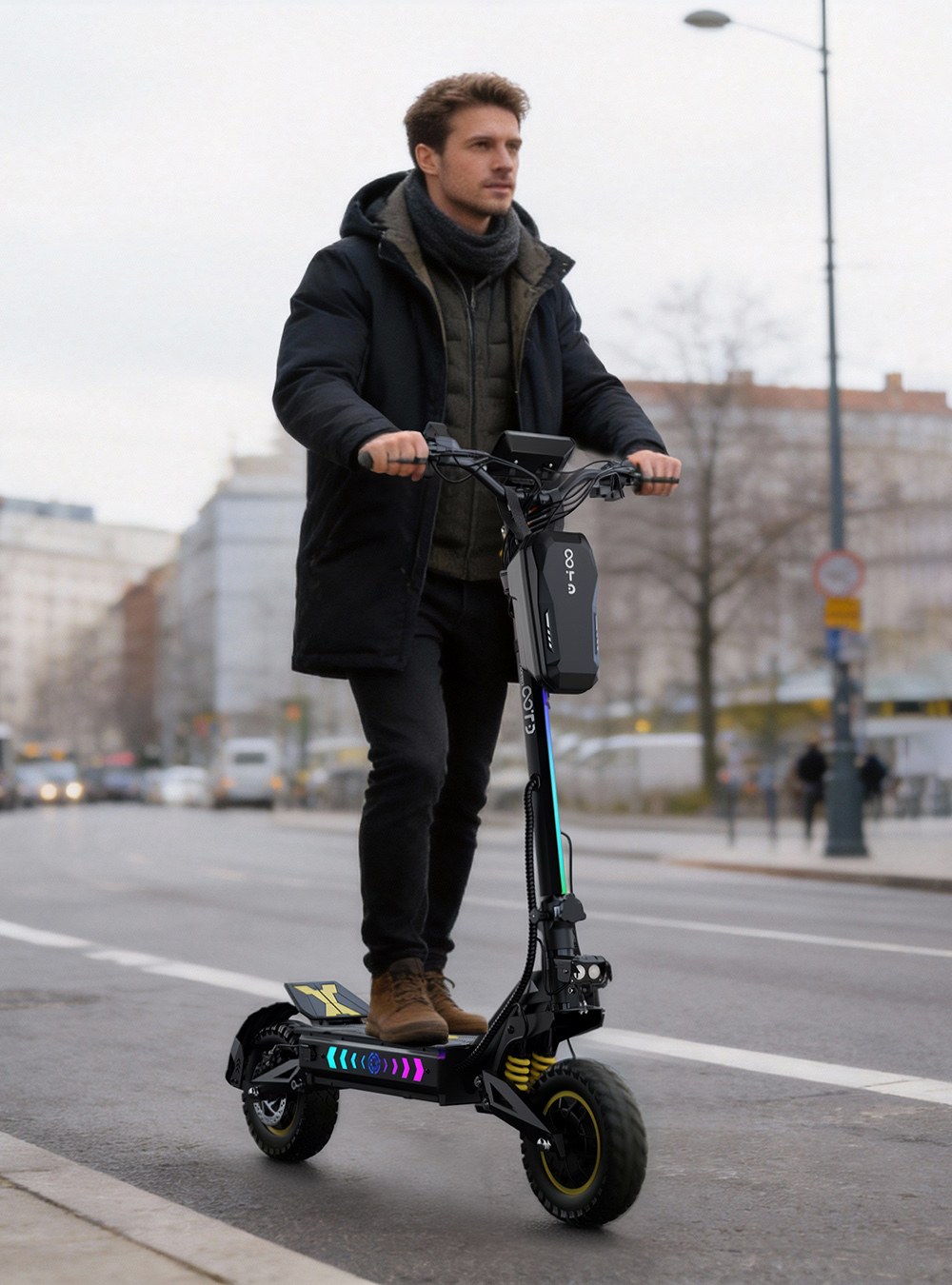 OOTD T10 Pro Electric Scooter  2*1300W Motor  52V 23 4Ah Battery  11 inch Tires  65km/h Max Speed  70km Range  Hydraulic Disc B