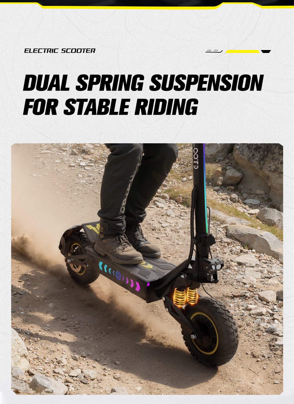 OOTD T10 Pro Electric Scooter  2*1300W Motor  52V 23 4Ah Battery  11 inch Tires  65km/h Max Speed  70km Range  Hydraulic Disc B