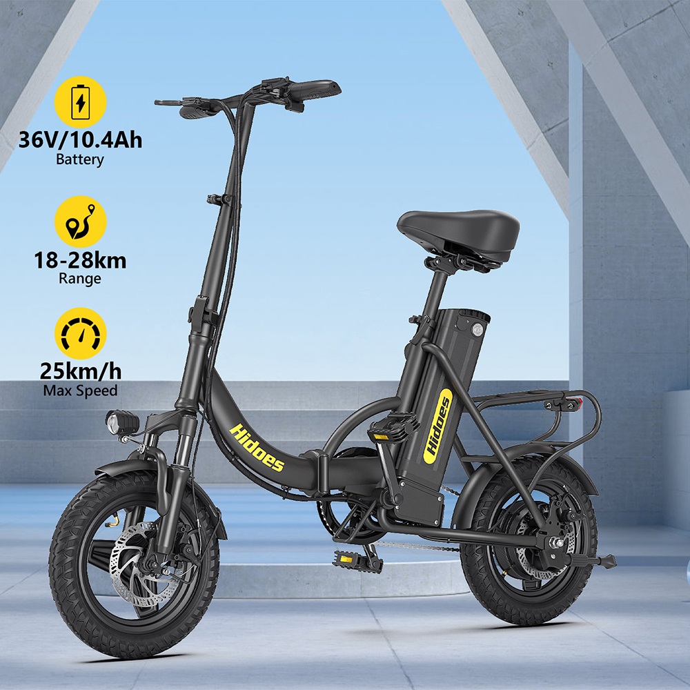 Hidoes C5 Folding Electric Bike  350W Motor  36V 10 4Ah Battery  14 inch Tires  25km/h Max Speed  28km Range  Front