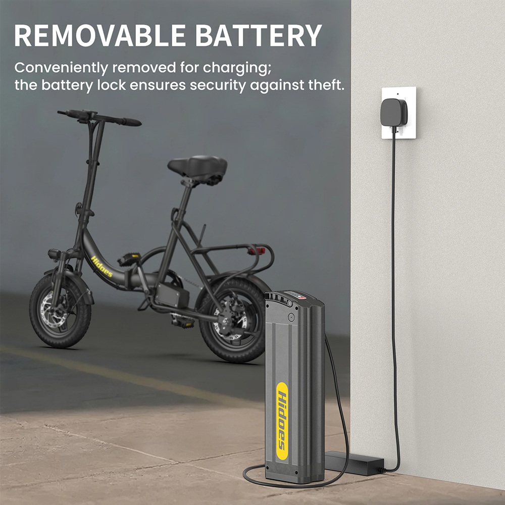 Hidoes C5 Folding Electric Bike  350W Motor  36V 10 4Ah Battery  14 inch Tires  25km/h Max Speed  28km Range  Front