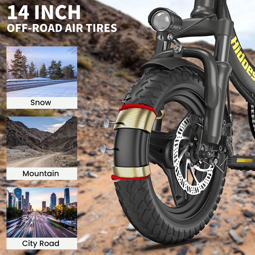Hidoes C5 Folding Electric Bike  350W Motor  36V 10 4Ah Battery  14 inch Tires  25km/h Max Speed  28km Range  Front