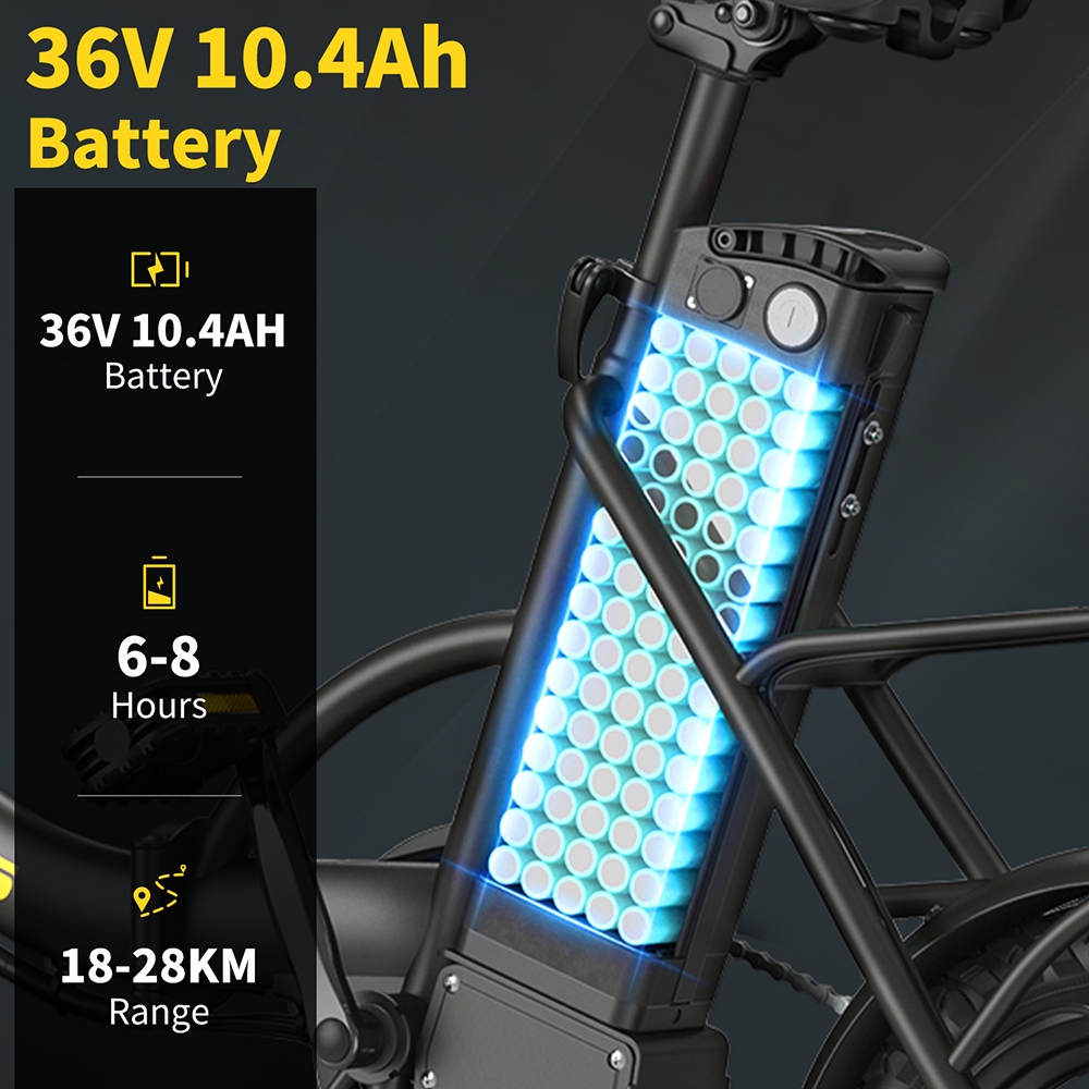 Hidoes C5 Folding Electric Bike  350W Motor  36V 10 4Ah Battery  14 inch Tires  25km/h Max Speed  28km Range  Front