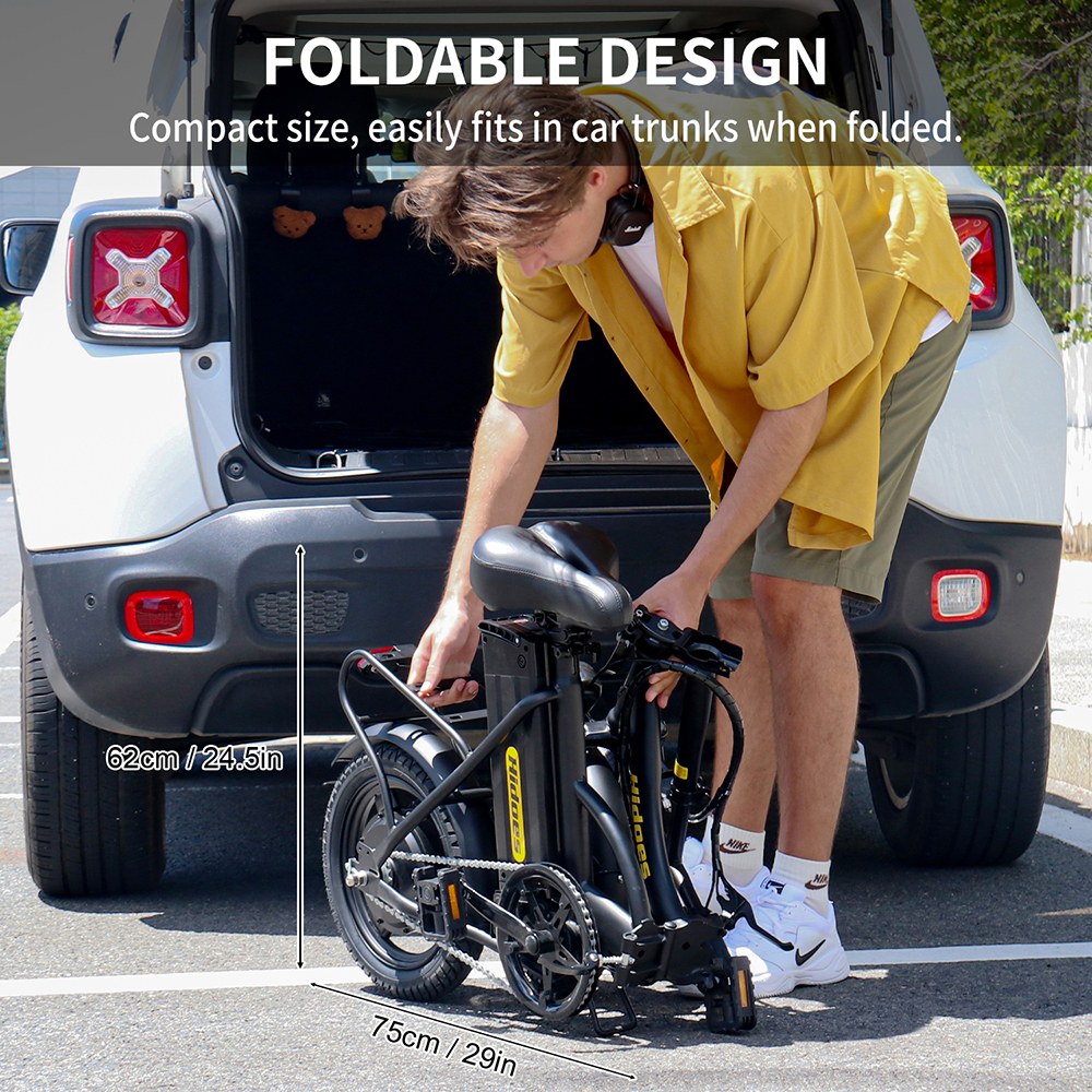Hidoes C5 Folding Electric Bike  350W Motor  36V 10 4Ah Battery  14 inch Tires  25km/h Max Speed  28km Range  Front