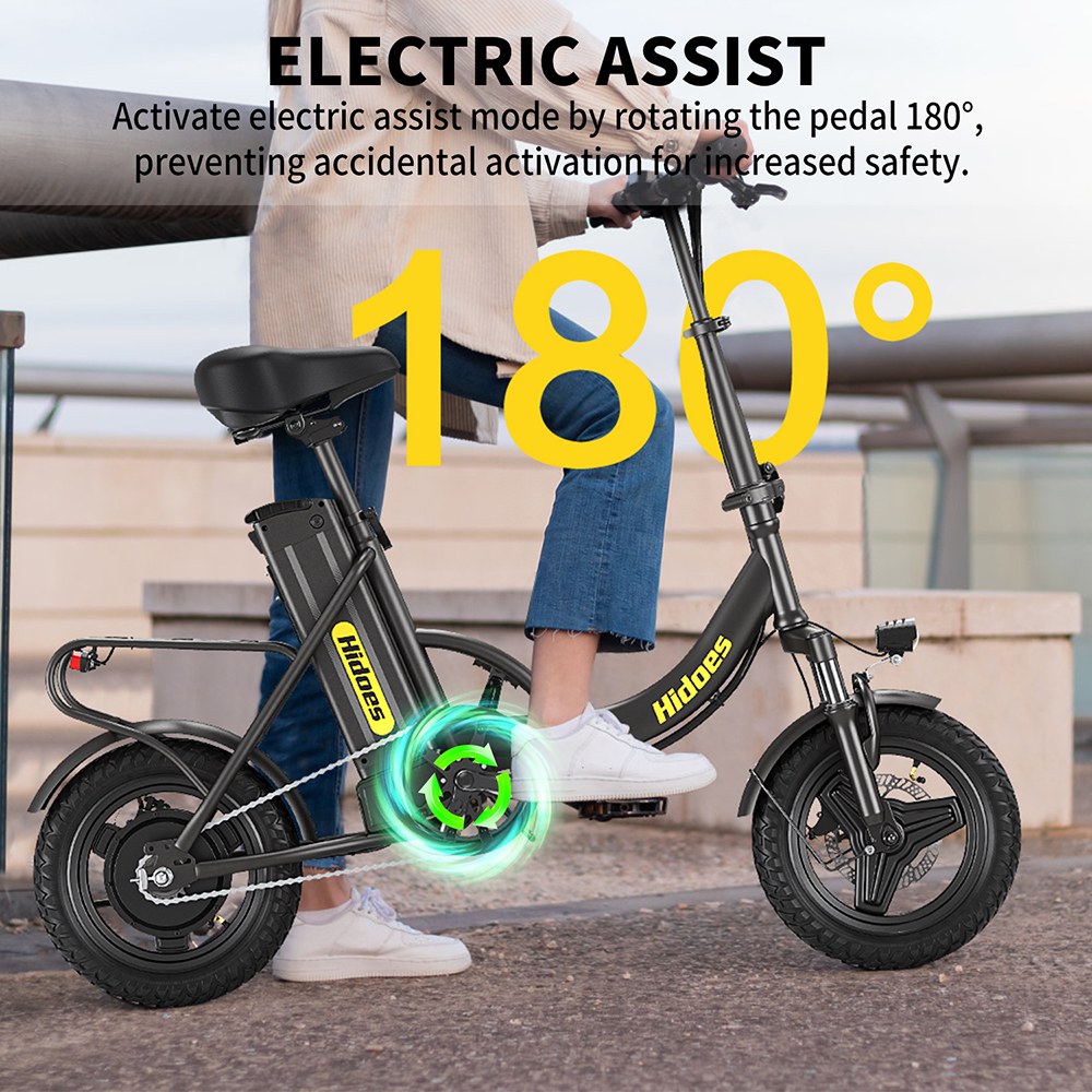 Hidoes C5 Folding Electric Bike  350W Motor  36V 10 4Ah Battery  14 inch Tires  25km/h Max Speed  28km Range  Front