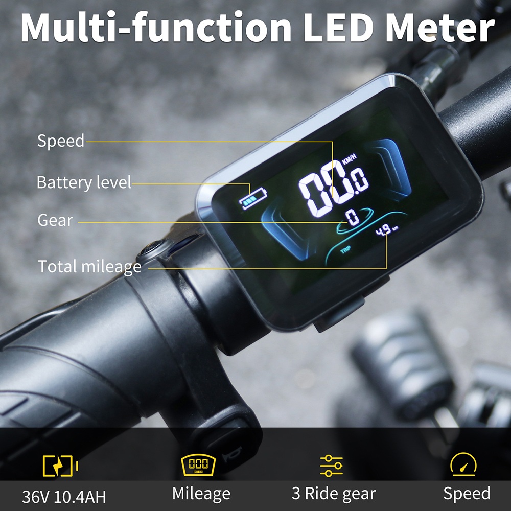 Hidoes C5 Folding Electric Bike  350W Motor  36V 10 4Ah Battery  14 inch Tires  25km/h Max Speed  28km Range  Front