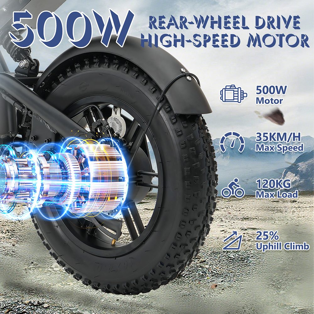Hidoes B6mini Electric Bike  500W Motor  48V 10 4Ah Battery  16 inch Tires  35km/h Max Speed  28km Range  Front