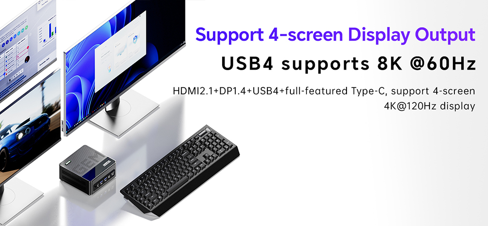 AOOSTAR GEM12  Mini PC Barebone  No RAM No SSD   AMD Ryzen 7 Pro 8845HS 8 Core Max 5 1GHz  HDMI2 1   DP1 4  USB4   Type-C 4K Fo