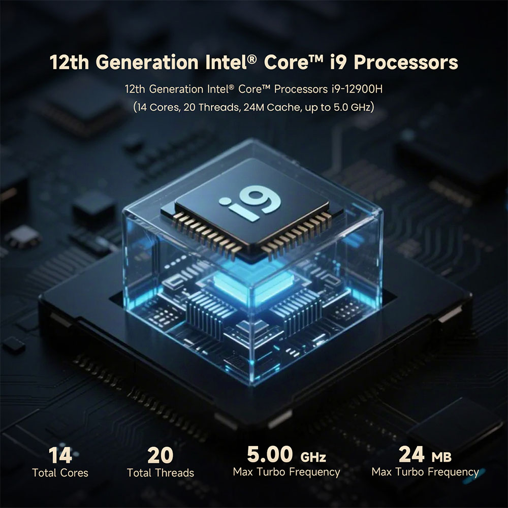 ALLIWAVA GH9 Mini PC  Intel Core i9-12900HK 14 Cores Max 5 0GHz  16GB RAM 1TB SSD  DP  8K@60Hz    HDMI  4K@60Hz    Type-C  4K@1