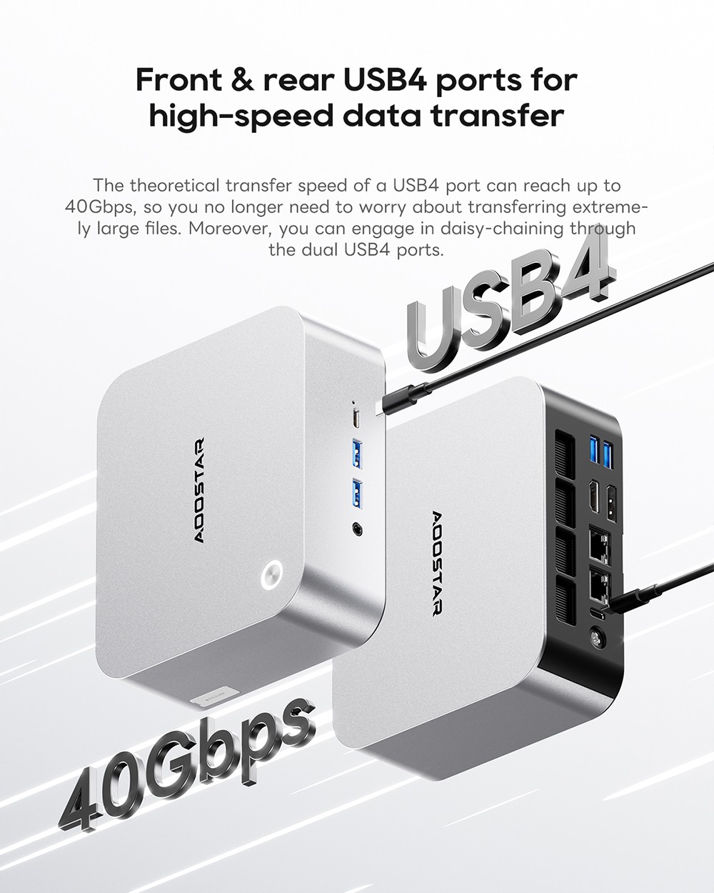 AOOSTAR MACO Mini PC Barebone  No RAM No SSD   AMD Ryzen 7 Pro 8845HS 8 Cores Max 5 1GHz  HDMI   DP   2*USB4 Four Screens Displ