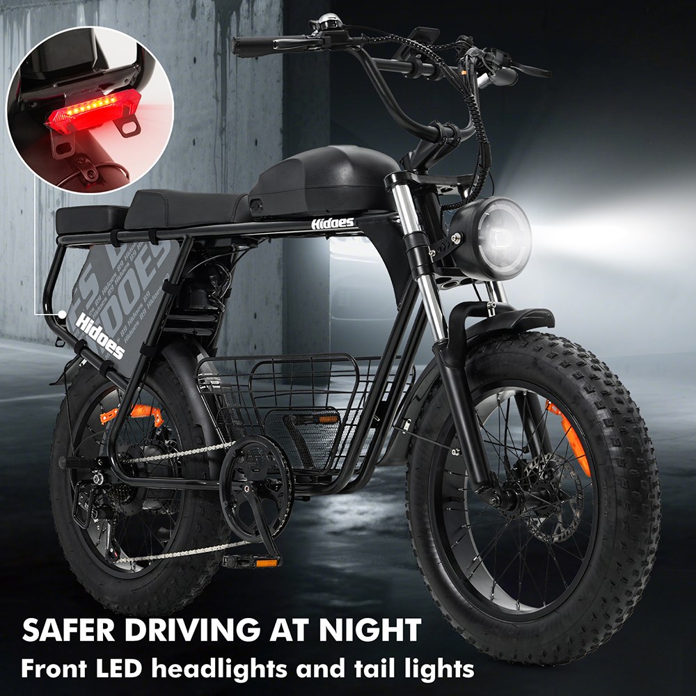 Hidoes B9 Electric Bike  750W Motor  48V 18 2Ah 15 6Ah Dual Battery  20*4 0 inch Tires  45km/h Max Speed  150km Max Range  Fron