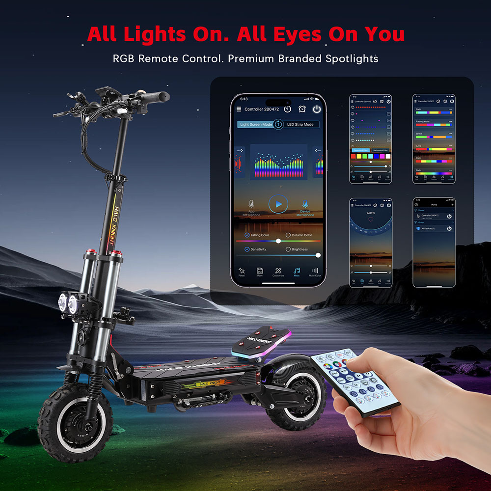 Halo Knight T107 Pro Electric Scooter  2025 Version   3000W*2 Motor  60V 38 4Ah Battery  11 inch Tires  95km/h Max Speed  80km