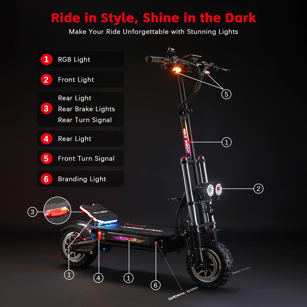 Halo Knight T107 Pro Electric Scooter  2025 Version   3000W*2 Motor  60V 38 4Ah Battery  11 inch Tires  95km/h Max Speed  80km