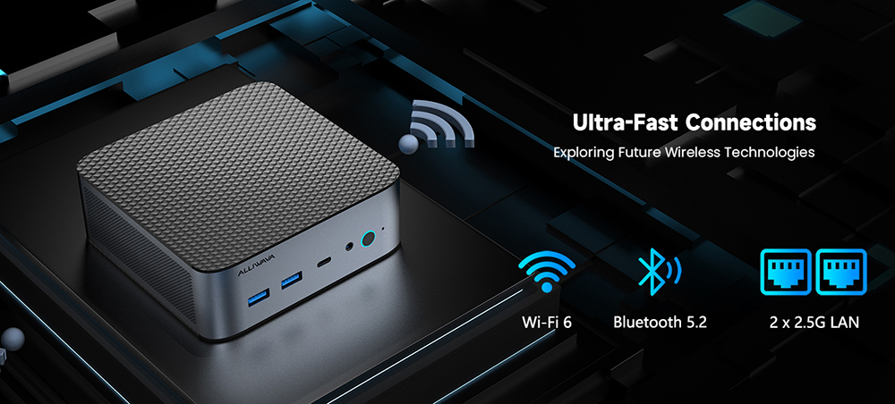 ALLIWAVA H90 Pro Mini PC AMD Ryzen 7 8745HS 8 Cores Max 4 9GHz 16GB DDR5 RAM 1TB SSD HDMI DP USB-C Triple Display WiFi 6 Bl