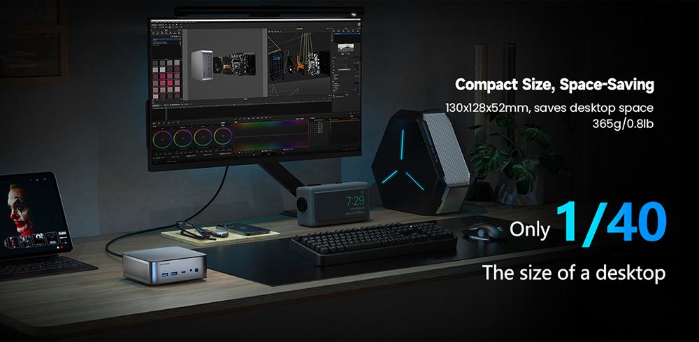 ALLIWAVA H90 Pro Mini PC AMD Ryzen 7 8745HS 8 Cores Max 4 9GHz 16GB DDR5 RAM 1TB SSD HDMI DP USB-C Triple Display WiFi 6 Bl