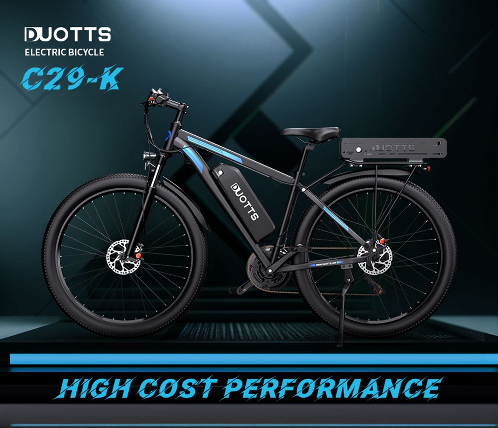 DUOTTS C29-K Electric Bike 750W Motor 48V 15Ah 22 5Ah Battery 29 inch Tires 50km/h Max Speed 170km Max Range Hydraulic Di