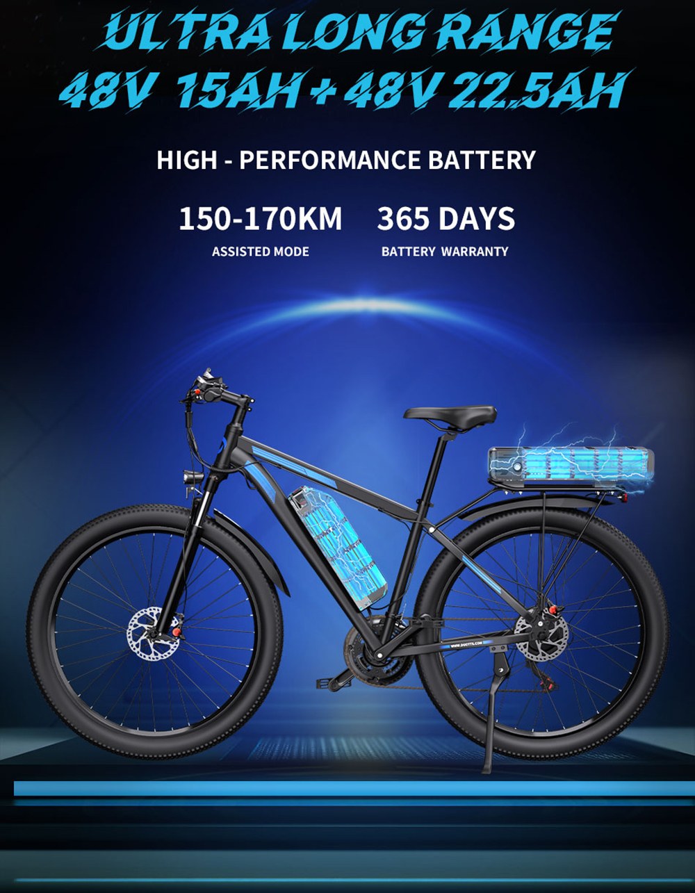 DUOTTS C29-K Electric Bike 750W Motor 48V 15Ah 22 5Ah Battery 29 inch Tires 50km/h Max Speed 170km Max Range Hydraulic Di