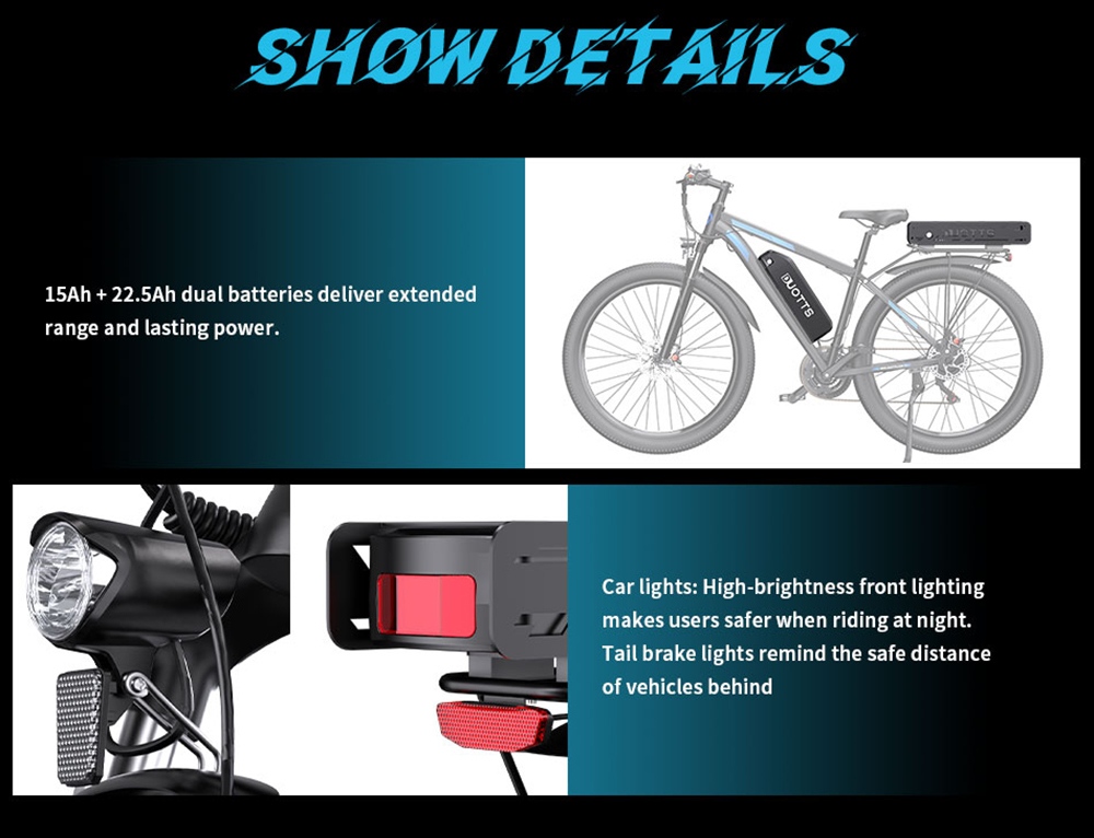 DUOTTS C29-K Electric Bike 750W Motor 48V 15Ah 22 5Ah Battery 29 inch Tires 50km/h Max Speed 170km Max Range Hydraulic Di