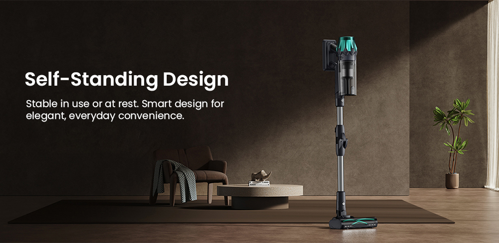 Vactidy V15 Max Cordless Vacuum Cleaner  65kPa Powerful Suction  600W Motor  60-Min Runtime  Flexible Tube  Green Light Dust De