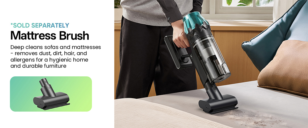 Vactidy V15 Max Cordless Vacuum Cleaner  65kPa Powerful Suction  600W Motor  60-Min Runtime  Flexible Tube  Green Light Dust De