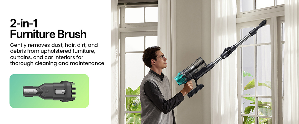 Vactidy V15 Max Cordless Vacuum Cleaner  65kPa Powerful Suction  600W Motor  60-Min Runtime  Flexible Tube  Green Light Dust De