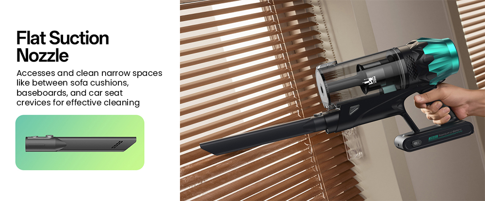 Vactidy V15 Max Cordless Vacuum Cleaner  65kPa Powerful Suction  600W Motor  60-Min Runtime  Flexible Tube  Green Light Dust De