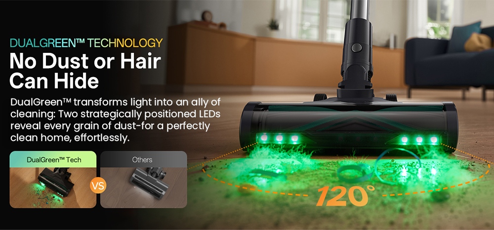Vactidy V15 Max Cordless Vacuum Cleaner  65kPa Powerful Suction  600W Motor  60-Min Runtime  Flexible Tube  Green Light Dust De